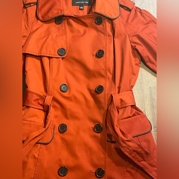 Jones New York burnt orange Trench Coat *Excellent Cond* Sz. S - Picture 7 of 10